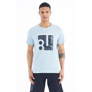 Tommy Life 88220 Açık Mavi Ön Baskılı O Yaka Standart Kalıp Erkek T-shirt