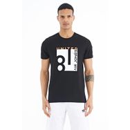 Tommy Life 88220 Siyah Ön Baskılı O Yaka Standart Kalıp Erkek T-Shirt