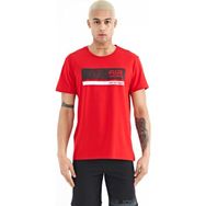 Tommy Life 88221 Kırmızı Beyaz Baskılı Standart Kalıp O Yaka Erkek T-shirt