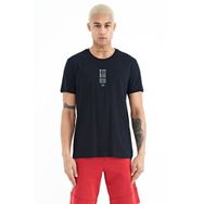 Tommy Life 88227 Lacivert Minimal Yazı Baskılı O Yaka Standart Kalıp Erkek T-Shirt