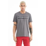 Tommy Life 88229 Koyu Gri Baskı Detaylı O Yaka Standart Kalıp Erkek T-Shirt