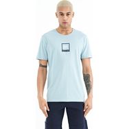 Tommy Life 88230 Açık Mavi Minimal Basklı Detaylı O Yaka Standart Kalıp Erkek T-shirt