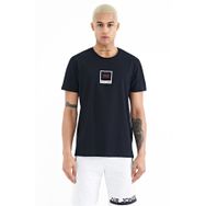 Tommy Life 88230 Lacivert Minimal Basklı Detaylı O Yaka Standart Kalıp Erkek T-Shirt