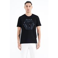 Tommy Life 88231 Siyah Desen Baskılı Standart Kalıp Erkek T-shirt