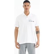 Tommy Life 88236 Beyaz Yazı Baskılı Standart Form Polo Yaka Erkek T-Shirt