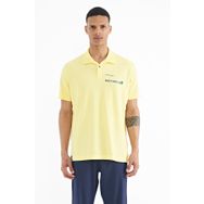Tommy Life 88236 Sarı Yazı Baskılı Standart Form Polo Yaka Erkek T-Shirt