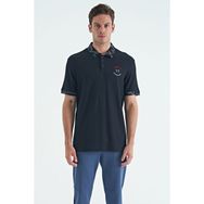 Tommy Life 88239 Lacivert Yazı Nakışlı Baskı Detaylı Standart Kalıp Polo Yaka Erkek T-shirt