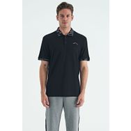 Tommy Life 88239 Siyah Yazı Nakışlı Baskı Detaylı Standart Kalıp Polo Yaka Erkek T-Shirt