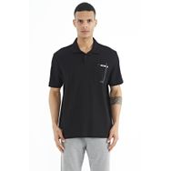 Tommy Life 88241 Siyah Cep Detaylı Baskılı Standart Kalıp Polo Yaka Erkek T-shirt