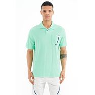 Tommy Life 88241 Su Yeşili Cep Detaylı Baskılı Standart Kalıp Polo Yaka Erkek T-shirt