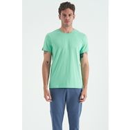 Tommy Life 88245 Su Yeşili O Yaka Standart Kalıp Basic Erkek T-Shirt