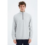 Tommy Life 88278 Taş Dik Yaka Yarım Fermuarlı Cep Detaylı Erkek Sweatshirt