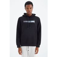 Tommy Life 88287 Lacivert Kapüşonlu Bağcıklı Baskı Detaylı Rahat Kalıp Erkek Sweatshirt