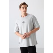 Tommy Life 88325 Taş Pamuklu Kalın Yumuşak Dokulu Oversize Fit Baskılı Erkek T-Shirt