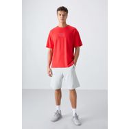 Tommy Life 88336 Fiesta Pamuklu Kalin Yuzeyi Dokulu Oversize Fit Baskili Erkek T-Shirt