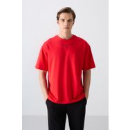 Tommy Life 88343 Fiesta Pamuklu Kalın Yumuşak Dokulu Oversize Fit Baskılı Erkek T-Shirt