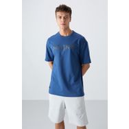 Tommy Life 88345 Parlament Pamuklu Kalın Yumuşak Dokulu Oversize Fit Baskılı Erkek T-Shirt