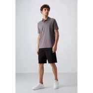 Tommy Life 88351 Koyu Gri Pamuklu Kalın Yumuşak Dokulu Standart Fit Basic Polo Yaka Erkek T-Shirt