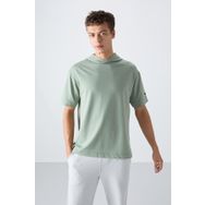 Tommy Life 88352 Açık Yeşil Pamuklu Kalın Yumuşak Dokulu Oversize Fit Basic Erkek T-Shirt