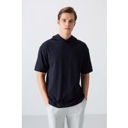 Tommy Life 88352 Lacivert Pamuklu Kalın Yumuşak Dokulu Oversize Fit Basic Erkek T-Shirt