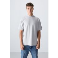Tommy Life 88352 Taş Pamuklu Kalın Yumuşak Dokulu Oversize Fit Basic Erkek T-Shirt