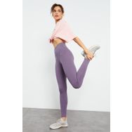 Tommy Life 94011 Eflatun Yüksek Bel Toparlayıcı Slim Fit Dar Paça Kadın Tayt