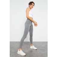 Tommy Life 94011 Yüksek Bel Toparlayıcı Slim Fit Dar Paça Gri Melanj Kadın Tayt