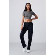 Tommy Life 94185 İndigo Yüksek Bel Cepli Rahat Form Klasik Paça Kadın Eşofman Altı