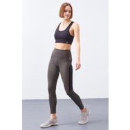 Tommy Life 94541 Haki Yüksek Bel Şerit Detaylı Slim Fit Dar Paça Kadın Tayt