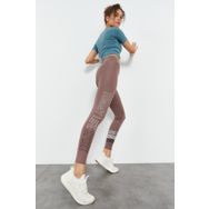 Tommy Life 94544 Gül Kurusu Yüksek Bel Yazı Baskılı Slim Fit Dar Paça Kadın Tayt
