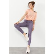 Tommy Life 94545 Eflatun Kadın Yüksek Bel Streç Slim Fit Dar Paça Tayt