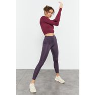 Tommy Life 94545 Mor Yüksek Bel Streç Slim Fit Dar Paça Kadın Tayt