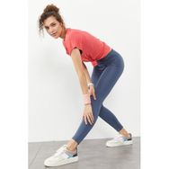 Tommy Life 94545 Petrol Kadın Yüksek Bel Streç Slim Fit Dar Paça Tayt