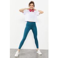 Tommy Life 94545_1 Zümrüt Kadın Yüksek Bel Streç Slim Fit Dar Paça Tayt