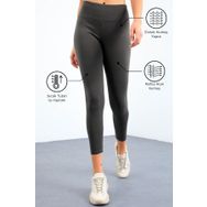 Tommy Life 94577 Haki Yüksek Bel Termal Slim Fit Dar Paça Kadın Tayt