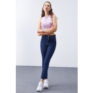 Tommy Life 94612 Koyu Mavi Yüksek Bel Dar Kalıp Kadın Pantolon