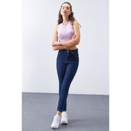 Tommy Life 94612 Yüksek Bel Dar Kalıp Koyu Mavi Kadın Mom Jean
