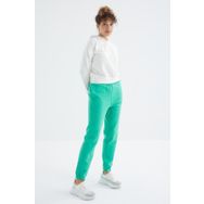 Tommy Life 94624 Deniz Yeşili Yüksek Bel Rahat Form Basic Jogger Kadın Eşofman Alt