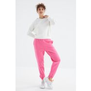 Tommy Life 94624 Şeker Pembe Yüksek Bel Rahat Form Basic Jogger Kadın Eşofman Altı