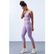 Tommy Life 95283 Eflatun Yüksek Bel Toparlayıcı Çapraz Sırt Detaylı Slim Fit Kadın Tayt Takımı