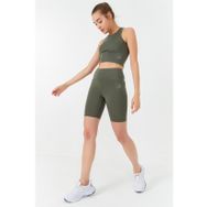 Tommy Life 95302 Yüksek Bel Toparlayıcı Dar Kalıp Crop Biker Çağla Yeşili Kadın Tayt Takım