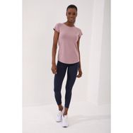 Tommy Life 97101 Gül Kurusu Kadın Sırt Pencereli Kısa Kol Standart Kalıp O Yaka T-shirt