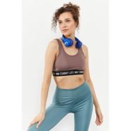 Tommy Life 97113 Gül Kurusu Yazı Şeritli Standart Kalıp U Yaka Spor Kadın Büstiyer