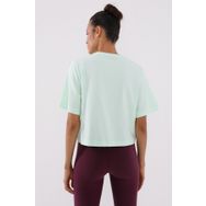 Tommy Life 97136 Açık Yeşil Asimetrik Yazı Baskılı Oversize O Yaka Kadın T-shirt