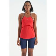 Tommy Life 97261Kırmızı Sırt Çarpraz Askı Detaylı Standart Kalıp Kadın Spor Atlet