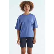 Tommy Life 97263 Eflatun O Yaka Baskı Detaylı Oversize Kısa Kol Kadın T-Shirt
