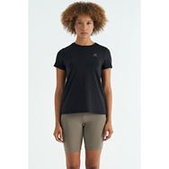 Tommy Life 97267 Siyah Sırt Yırtmaç Detaylı O Yaka Kısa Kollu Standart Kalıp Kadın T-Shirt
