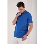 Tommylife 87748 Saks Basic Logolu Standart Kalıp Triko Polo Yaka Erkek T-Shirt