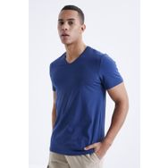 Tommylife 87912 İndigo Basic Kısa Kol Standart Kalıp V Yaka Erkek T-Shirt