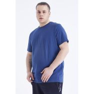 Tommylife 88072 İndigo Basic Kısa Kol O Yaka Büyük Beden Erkek T-Shirt